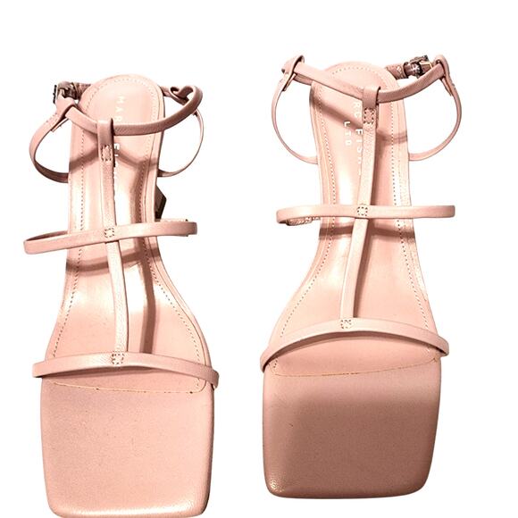 MARC FISHER LTD NWOT Size 8M Pink Dennie Square Toe Strappy Mid Heel Sandals - Picture 5 of 9